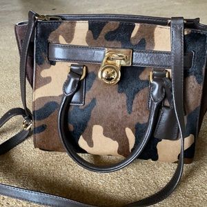 Like new Michael Kora calf hair Camo bag. .